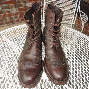 FREEBIRD Men's Brown Leather "Crawford" Zip Up Chelsea Boots Size 45 (13)